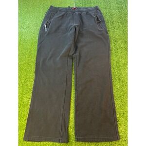 Burberry Sport Black Wide Leg Sweatpants Zipper Pockets Drawstring Activewear XL